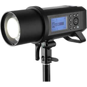 Godox AD400PRO Profession Studio Flash Light with Godox&Bowens Mount GN72 400Ws 2.4G TTL HHS 1/8000S 5600K±200K 21.6V/2600mAh 0.01-1s Recycle Time 30W Modeling lamp for Portrait/Product Photography