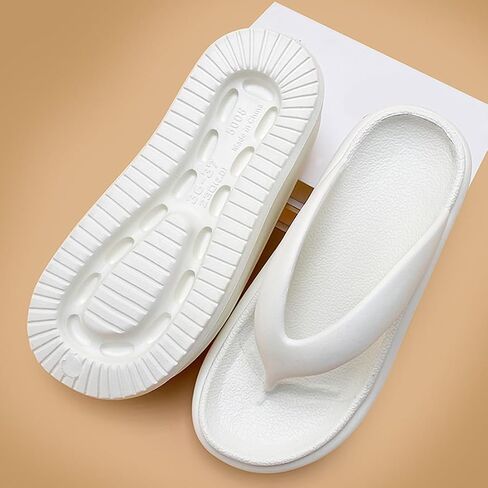 Harssidanzar Womens EVA Platform Flip Flops, Thick Sole Trendy Thong Sandals for Beach & Daily Wear HL220US in Saudi Arabia