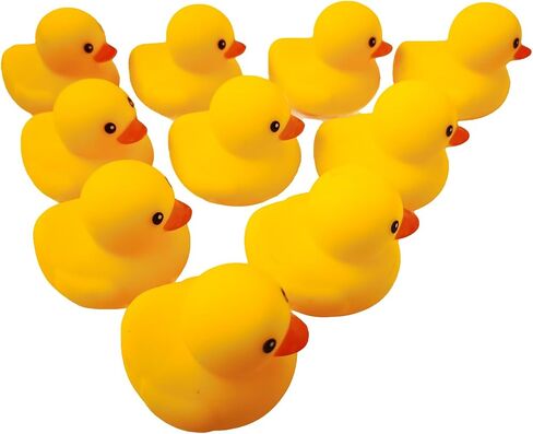 Yellow Rubber Ducks, Without Holes Bath Toys - Floating Waterproof Duckies Gift for Baby Showers, Infants, Kids & Toddlers, Party Decorations, 2 inches (10 pcs) in Kuwait