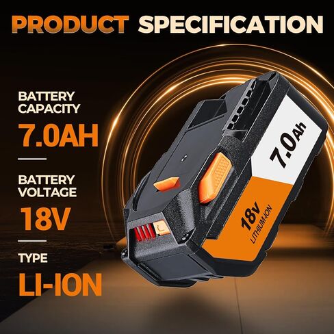 2Pack 7.0Ah Compatible with Ridgid 18V Battery Replacement for Ridgid Battery Li-ion 18V R840087 R840086 R840085 R840083 R840089 AC840085 AC840086 AC840087P AC840089 in Saudi Arabia