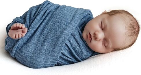 Newborn Photography Props for Baby Boys and Girls Newborn Wraps for Infant Baby Photoshoot Waffle Texture Knit Blanket in Saudi Arabia