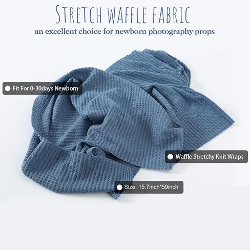Newborn Photography Props for Baby Boys and Girls Newborn Wraps for Infant Baby Photoshoot Waffle Texture Knit Blanket in Saudi Arabia