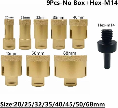 M14 Threaded Diamond Brazed Drill Core Tool 5/6/8 Pcs(Orange) in Saudi Arabia