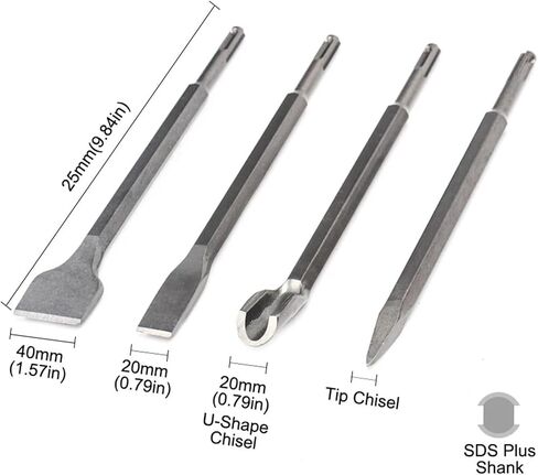 25/40/50mm Chrome Vanadium Steel Electric Hammer Drill Bits Conical Chisel Gouges for Shoveling Cement Wall Brick Wall Rock 1Pcs(Conical) in Saudi Arabia