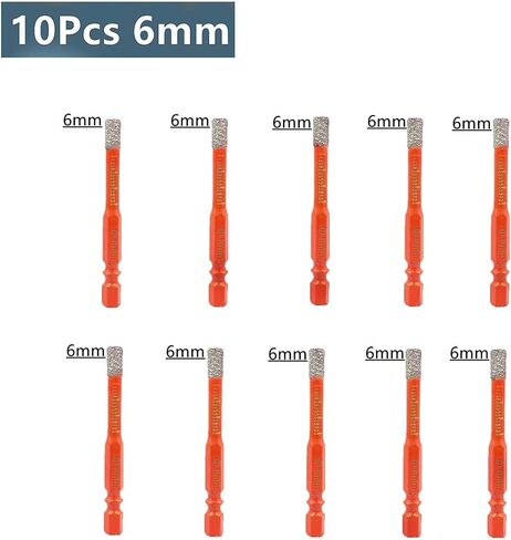 6mm Dry CeramicTile Drill Bit Vacuum Diamond Drill Bits Hole Cutter Granite Marble 5/10Pcs(6mm 5Pcs) in Saudi Arabia