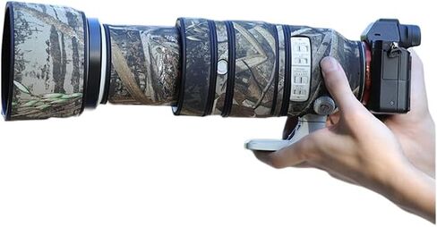 مطاردة الطيور الممولة معطف العدسة المقاومة للماء لـ Sony Fe 100-400mm F4.5-5.6 GM غطاء واقعي للعدسة مقاومة للطير (مموهة خضراء عسكرية ، مع 1.4X TC (SEL14TC)) in Saudi Arabia