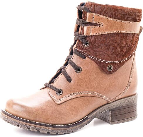 Dromedaris Women's Kara Combat Lace-up Comfort Boot with Inside Zip in Saudi Arabia