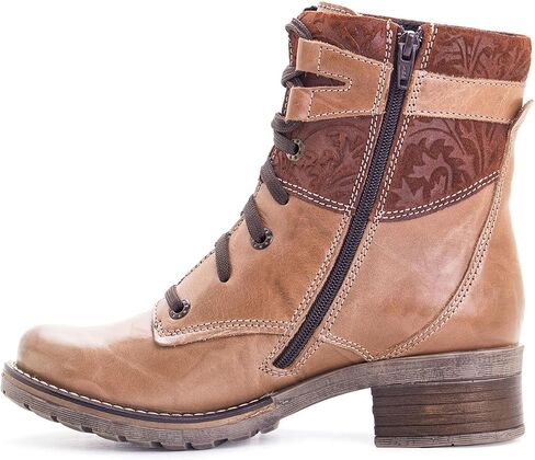 Dromedaris Women's Kara Combat Lace-up Comfort Boot with Inside Zip in Saudi Arabia