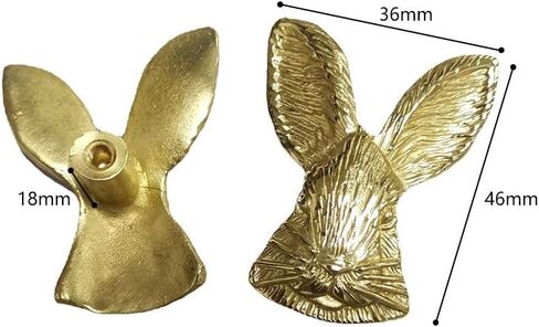 1pc سبيكة الزنك شكل أرنب الأثاث مقبض مقابض الأبواب نمط الشمال مقابض للأطفال 4.5x3.5cm مقابض درج - (اللون: الذهب ، الحجم: 36 × 46 مم) in Saudi Arabia