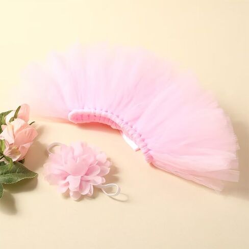 Newborn Tutu Photography Props - Pink Princess Tutu Skirt & Headband - Newborn Girls Photography Outfits in Kuwait
