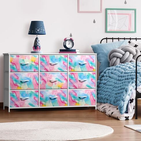 Sorbus Kids Dresser مع 9 أدراج - وحدة تخزين منظم الصدر للملابس - غرفة نوم وغرفة للأطفال وحضانة وخزانة in Kuwait