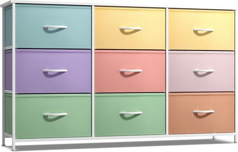 Sorbus Kids Dresser with 9 Drawers - Storage Unit Organizer Chest for Clothes - Bedroom, Kids Room, Nursery, & Closet in Kuwait