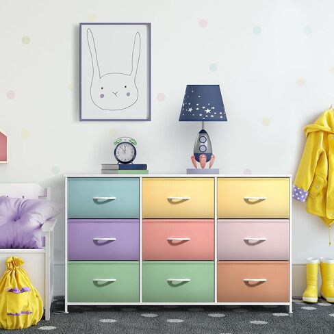 Sorbus Kids Dresser with 9 Drawers - Storage Unit Organizer Chest for Clothes - Bedroom, Kids Room, Nursery, & Closet in Kuwait