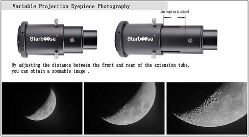 Variable Extension Telescope Camera Adapter – Compatible with Nikon N1 Mirrorless Cameras – Connects Telescopes for Prime Focus & Eyepiece Projection Photography in Kuwait