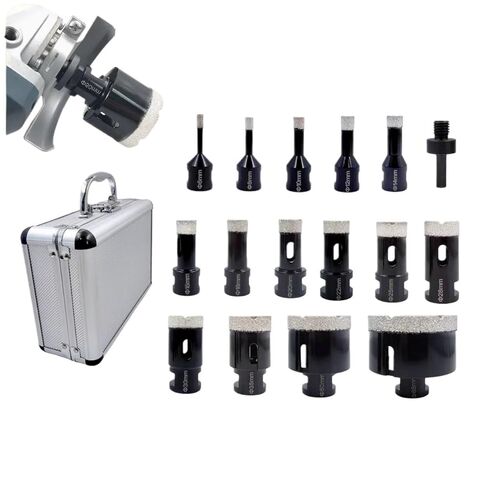 15/16PCS Threaded Diamond Dry Drill Bit(15Pcs Aluminum Box) in Kuwait