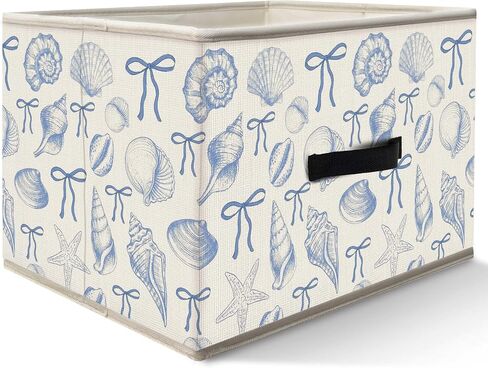 Nogrit Coquette Blue Bow Beach Bins Bins ، صندوق ألعاب للبنات ، حاوية سلال سلكتات سلكتات ساحلية قابلة للطي. in Kuwait