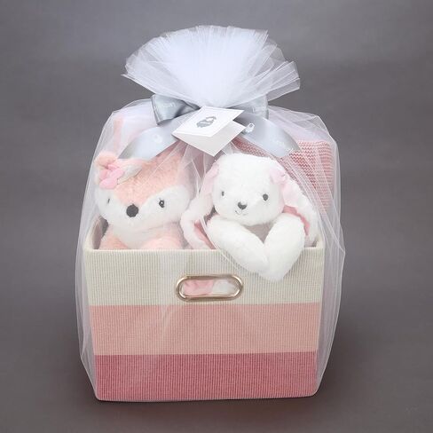 Lambs & Ivy Pink/White 5-Piece Luxury Infant/Newborn/Baby Gift Basket in Saudi Arabia