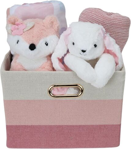 Lambs & Ivy Pink/White 5-Piece Luxury Infant/Newborn/Baby Gift Basket in Saudi Arabia