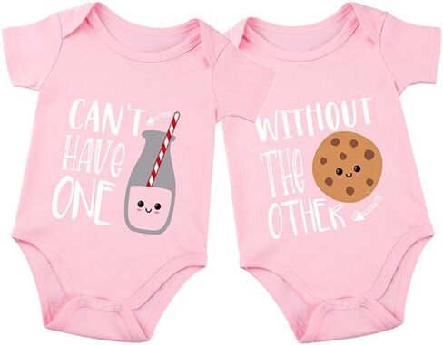 listery Twin Outfits Best Friend Bodysuit For Babies Twin Clothes Twins Bodysuit Cute Baby Buddies Outfit Boy Girl in Saudi Arabia