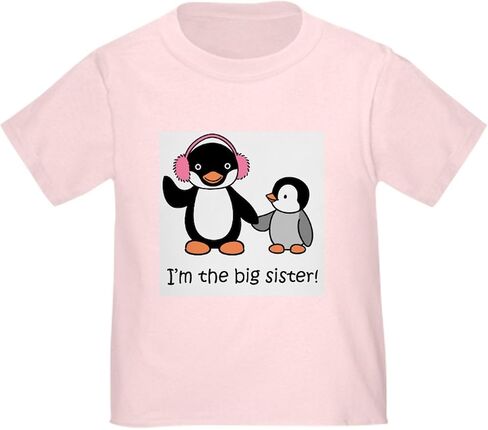 CafePress Big Sister Penguin T Shirt Cute Toddler Graphic Tee, 100% Cotton in Saudi Arabia