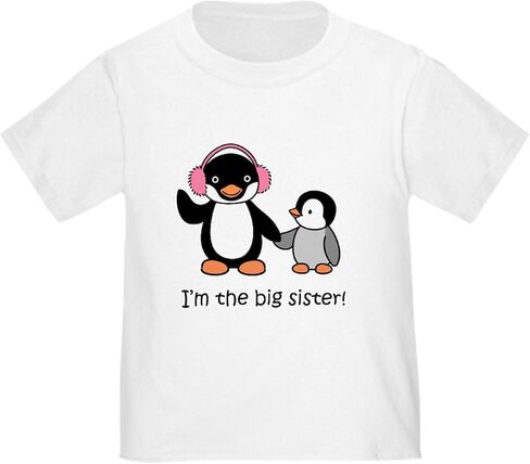CafePress Big Sister Penguin T Shirt Cute Toddler Graphic Tee, 100% Cotton in Saudi Arabia