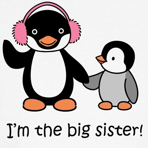 CafePress Big Sister Penguin T Shirt Cute Toddler Graphic Tee, 100% Cotton in Saudi Arabia
