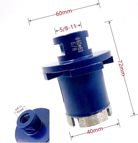 5 8-11Thread Diamond Basin Opener Sintering Hole Drill Bit for Marble Tile Ceramic Porcelain Washbasin Drainage Opener Tools 1Pcs(45-65) in Saudi Arabia