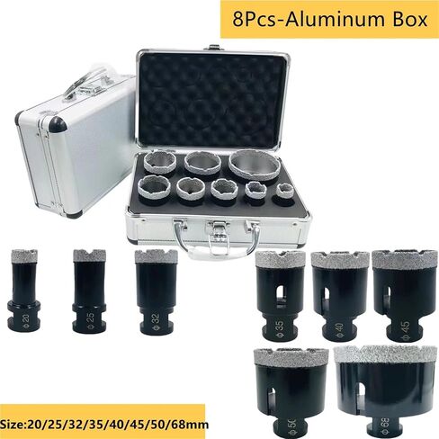 8/9Pcs Diamond Drill Bits Set Core Bits Thread Ceramic Quartz Masonry Tile Drilling Crowns Kit Vacuum Brazed Drilling Core Bits(9Pcs No Box) in Saudi Arabia