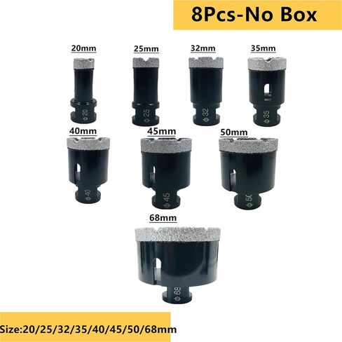 8/9Pcs Diamond Drill Bits Set Core Bits Thread Ceramic Quartz Masonry Tile Drilling Crowns Kit Vacuum Brazed Drilling Core Bits(9Pcs No Box) in Saudi Arabia