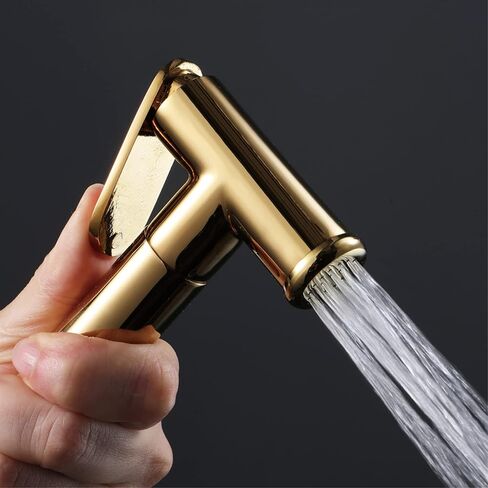 Handheld Bidet Sprayer Brass Baby Cloth Diaper Sprayer Portable Hand Held Toilet Bidet Sprayer Head with Bidet Hose and Bracket, for Feminine Wash, Pet Washing, Easy to Install(Titanium Gold) in Saudi Arabia