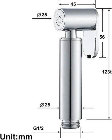 Handheld Bidet Sprayer Brass Chrome Baby Cloth Diaper Sprayer Portable Hand Held Toilet Bidet Sprayer Head, for Feminine Wash, Pet Washing, Easy to Install(A) in Saudi Arabia