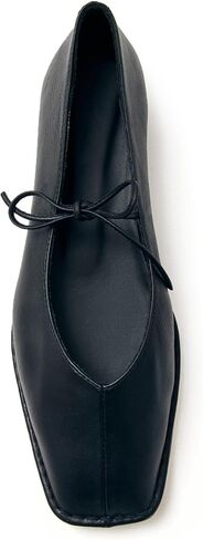 شقق الباليه الدانتيل للنساء القوس مربع إصبع القدم ماري جين فلاتس تنزلق على أحذية الباليه الجلدية in Kuwait