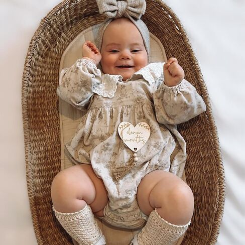 Infant Baby Girls 2Pcs Soft Corduroy Bodysuit Outfits Set Doll Collar Floral Print Romper with Headband Suit in Kuwait