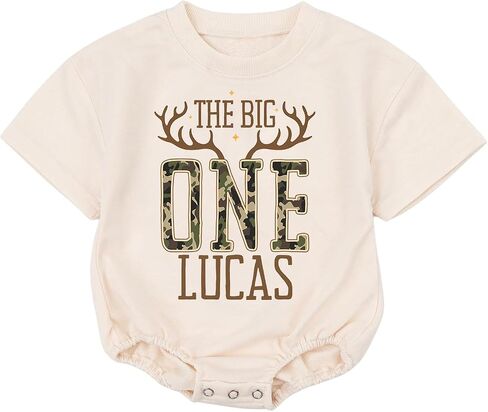Personalized One Camping Baby Boy Romper, First Birthday Outfit Boy, 1st Birthday Outfit Boys in Saudi Arabia
