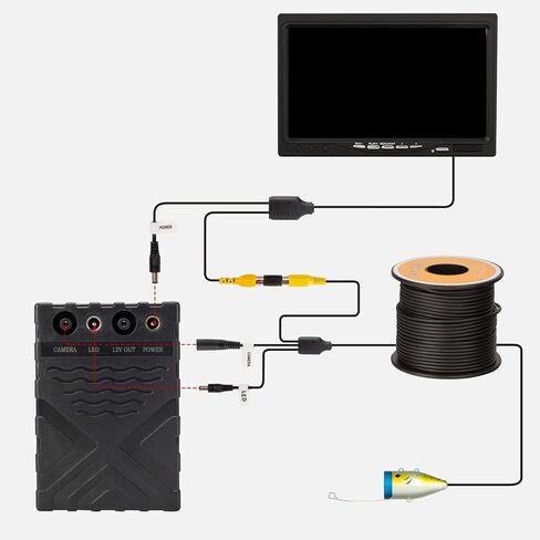 كاميرا الصيد تحت الماء 7 بوصة شاشة LCD IP68 1200TVL FISH FING مع 12 ٪ LED مصابيح LED لفحص بئر مياه الصيد البصرية (قابس الولايات المتحدة 30M/32.8YD) in Kuwait