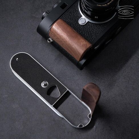Wooden Wood Hand Grip + Aluminum Alloy Baseplate QR L Handle for M11 M11P M11M Camera (Walnut + Silver Base) in Saudi Arabia