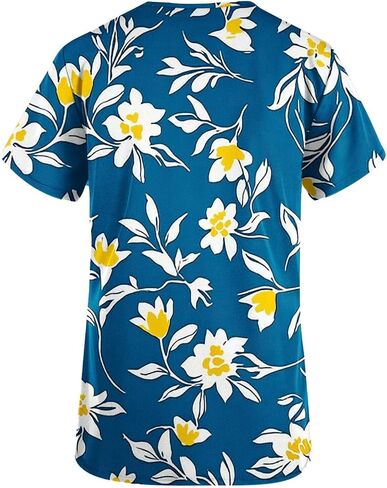 Womens Nurse Work Uniforms with Pockets Scrub Tops V Neck Short Sleeve Work T-Shirt Tunic Blouse in Saudi Arabia
