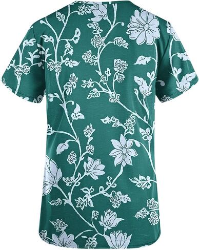 Womens Nurse Work Uniforms with Pockets Scrub Tops V Neck Short Sleeve Work T-Shirt Tunic Blouse in Saudi Arabia