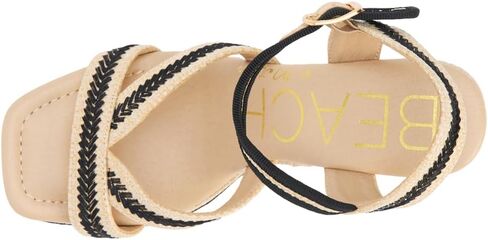 BEACH by Matisse Womens Adelaide Platform Block Ankle Strap Casual Sandals Casual High Heel 3" & Up - Beige in Saudi Arabia