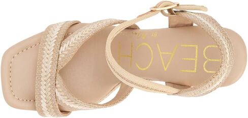BEACH by Matisse Womens Adelaide Platform Block Ankle Strap Casual Sandals Casual High Heel 3" & Up - Beige in Saudi Arabia