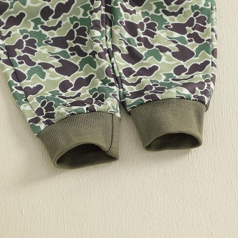 Toddler Boy Fall Winter Clothes Baby Camo Outfits Retro Duck Embroidery Hunting Sweatshirts + Camouflage Pants Set in Saudi Arabia