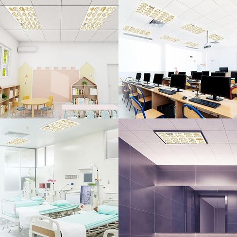 4 Pack Fluorescent Light Covers for Ceiling Lights Cute Dinosaur Print for Kids Print Cartoon Dinosaur Cute Magnetic Light Filters Diffuser Shade for Classroom Home Office School in Saudi Arabia
