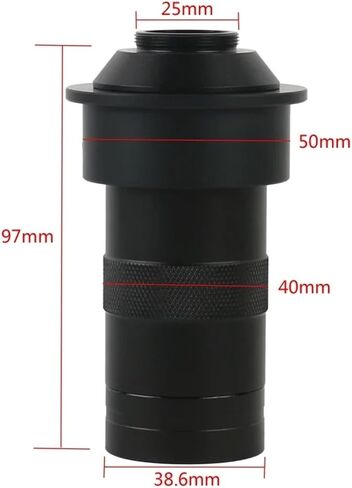 Industrial Video Microscope Electronic 130X Monocular Zoom C Mount Lens Glass Objective Lens Eyepiece for HDMI USB CCD Camera(50mm 130X) in Saudi Arabia