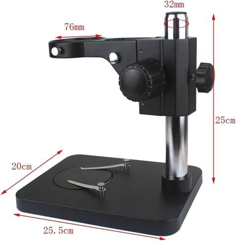 Adjustable 76mm Focus Holder Miroscope Stand 32mm Pillar Table Microscope Support for Trinocular Binocular Stereo Microscope(Black) in Saudi Arabia