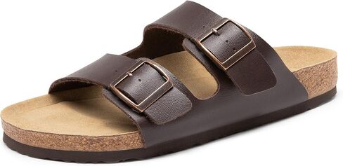 Bruno Marc Men's Cork footbed Sandal Beach Slides with Adjustable Buckle Straps in Saudi Arabia