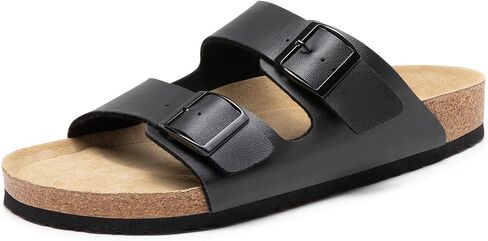 Bruno Marc Men's Cork footbed Sandal Beach Slides with Adjustable Buckle Straps in Saudi Arabia
