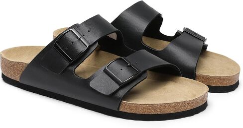 Bruno Marc Men's Cork footbed Sandal Beach Slides with Adjustable Buckle Straps in Saudi Arabia