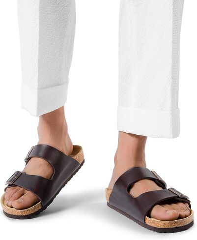 Bruno Marc Men's Cork footbed Sandal Beach Slides with Adjustable Buckle Straps in Saudi Arabia