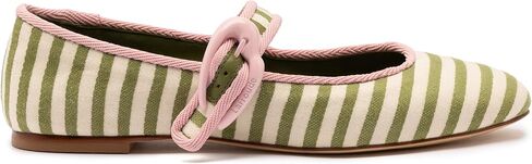 Larroodé Verona Ballet Flat في الأعشاب البحرية والنسيج المخطط الطبيعي وتشذيب الخزامى in Kuwait