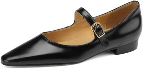 TinaCus Women's Genuine Leather Handmade Pointed Toe Flats Buckle Mary Janes Cute Dress Shoes in Saudi Arabia